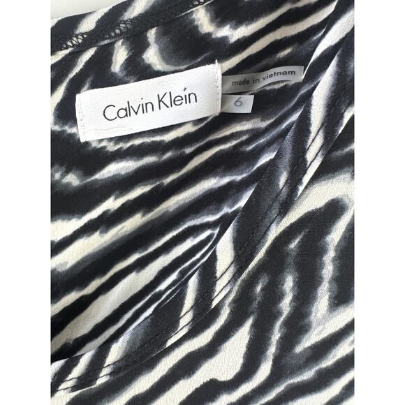 NWT Calvin Klein Zebra Animal Print Jumpsuit Drawstring Sleeveless Size 6 - Picture 9 of 14
